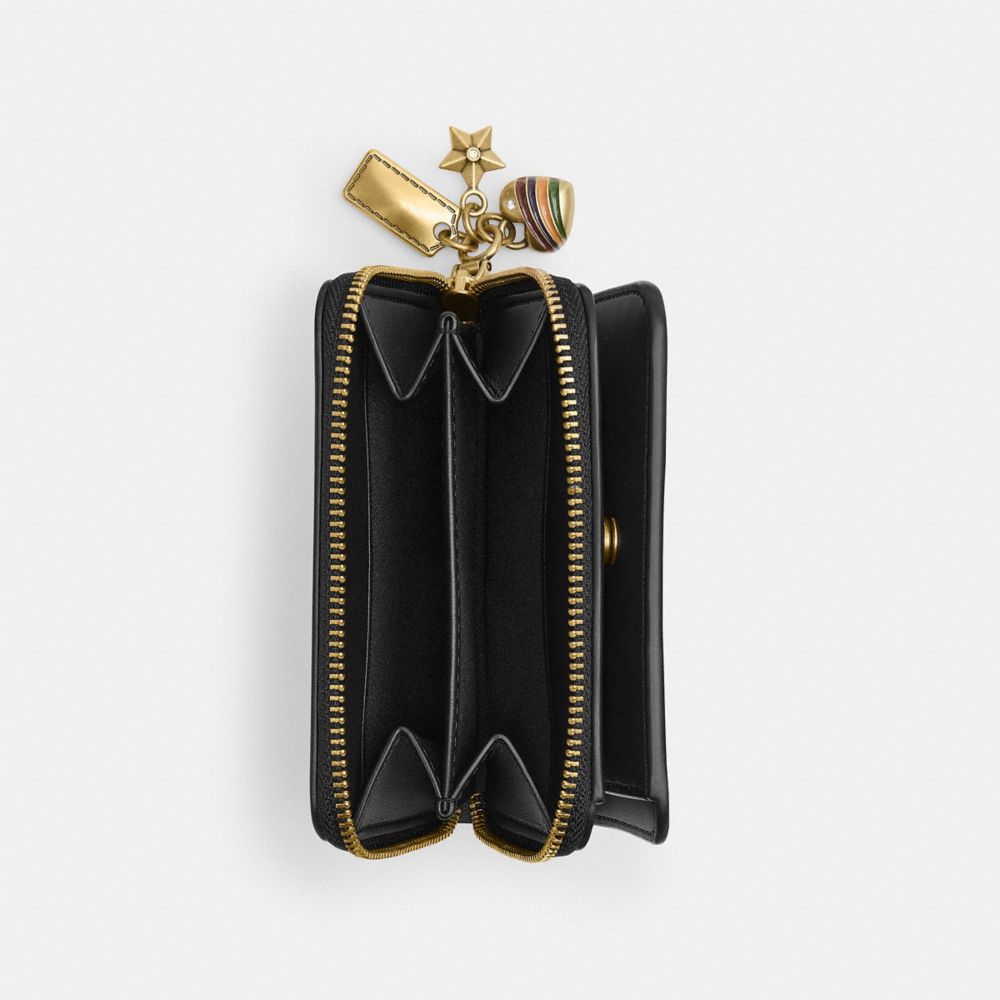 Coach Essential Billfold Wallet With Charms Brass Black