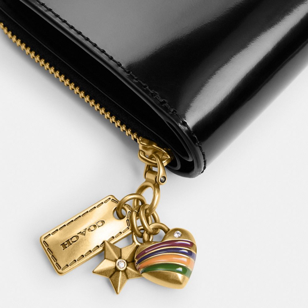 Coach Essential Billfold Wallet With Charms Brass Black