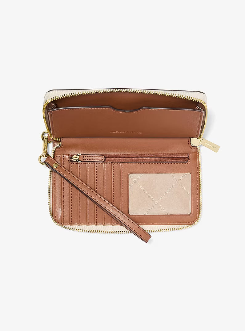 Michael Kors Jet Set Signature Logo Smartphone Wristlet Vanilla