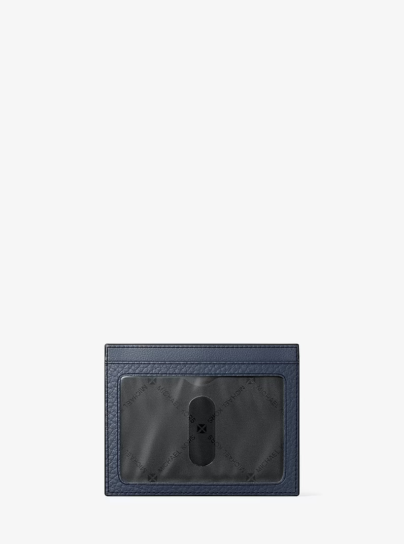 Michael Kors Cooper Pebbled Leather Tall Card Case Navy