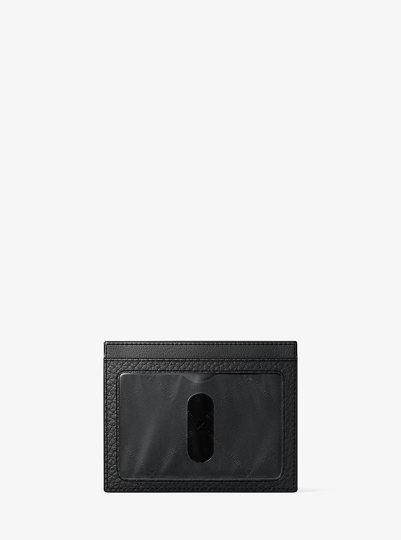 Michael Kors Cooper Pebbled Leather Tall Card Case Black