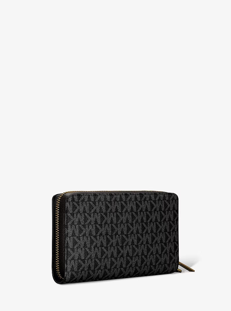 Michael Kors Jet Set Large Signature Logo Smartphone Wallet Black