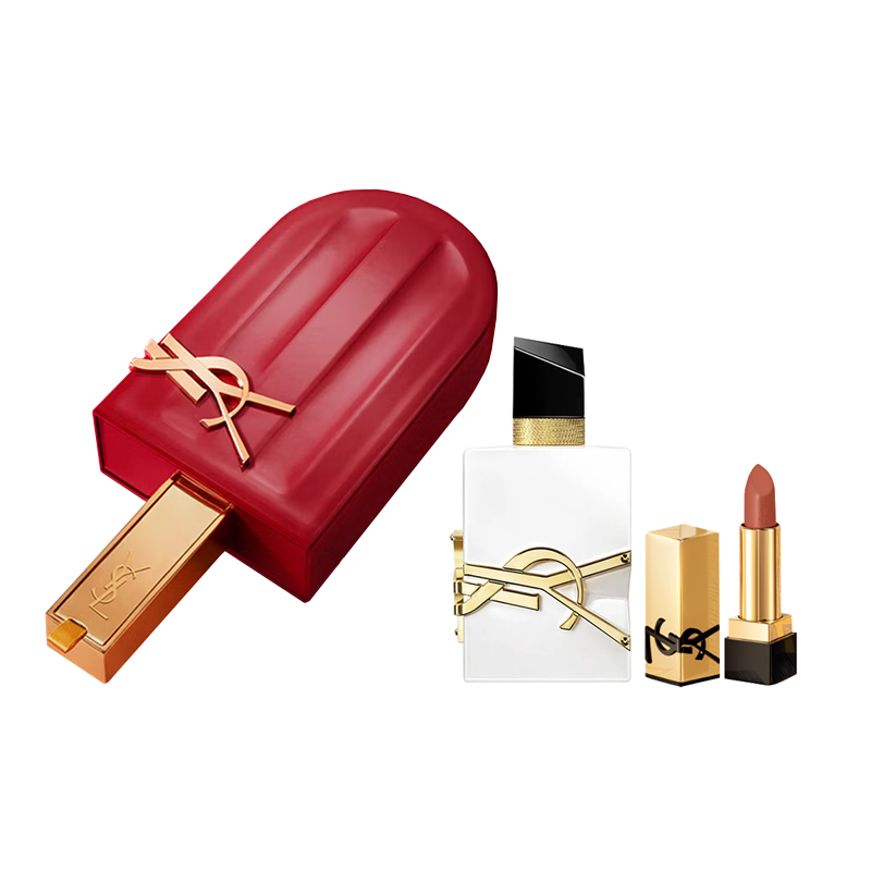 Saint Laurent Eau De Libert Eau De Toilette Perfume Sets Eau De Toilette Citrus Neroli 50Ml Square Tube Lipstick 1 3G
