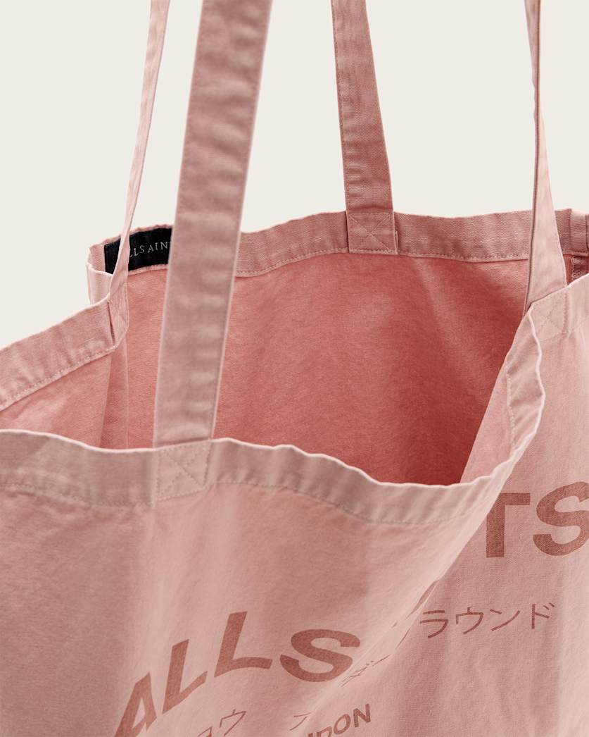 AllSaints Underground Logo Printed Tote Bag Bramble Pink