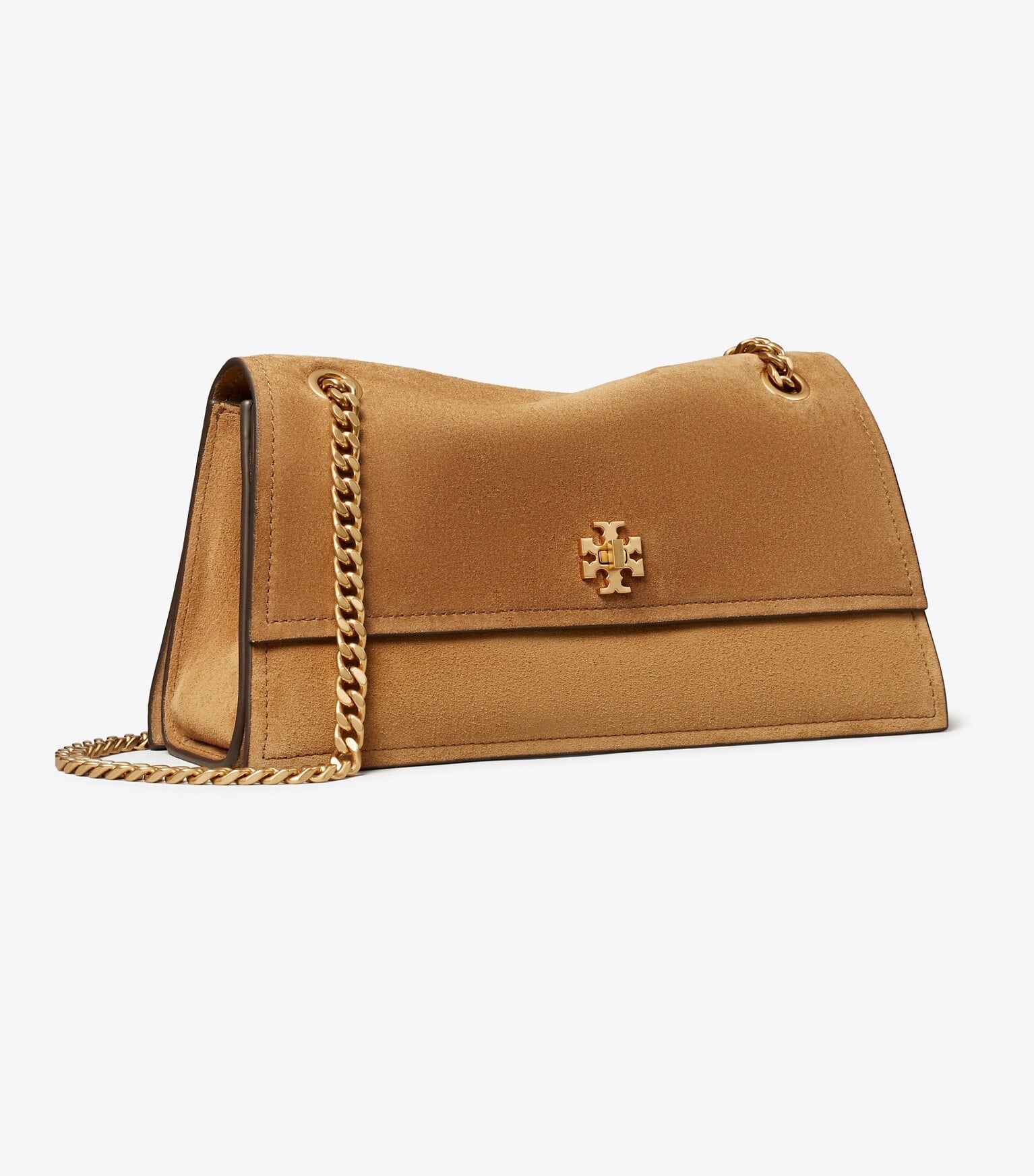 Kira Turnlock Suede Shoulder Bag