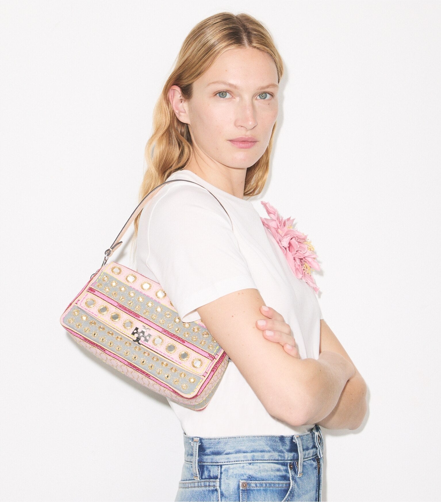 Small Charlie Embellished Shoulder Bag