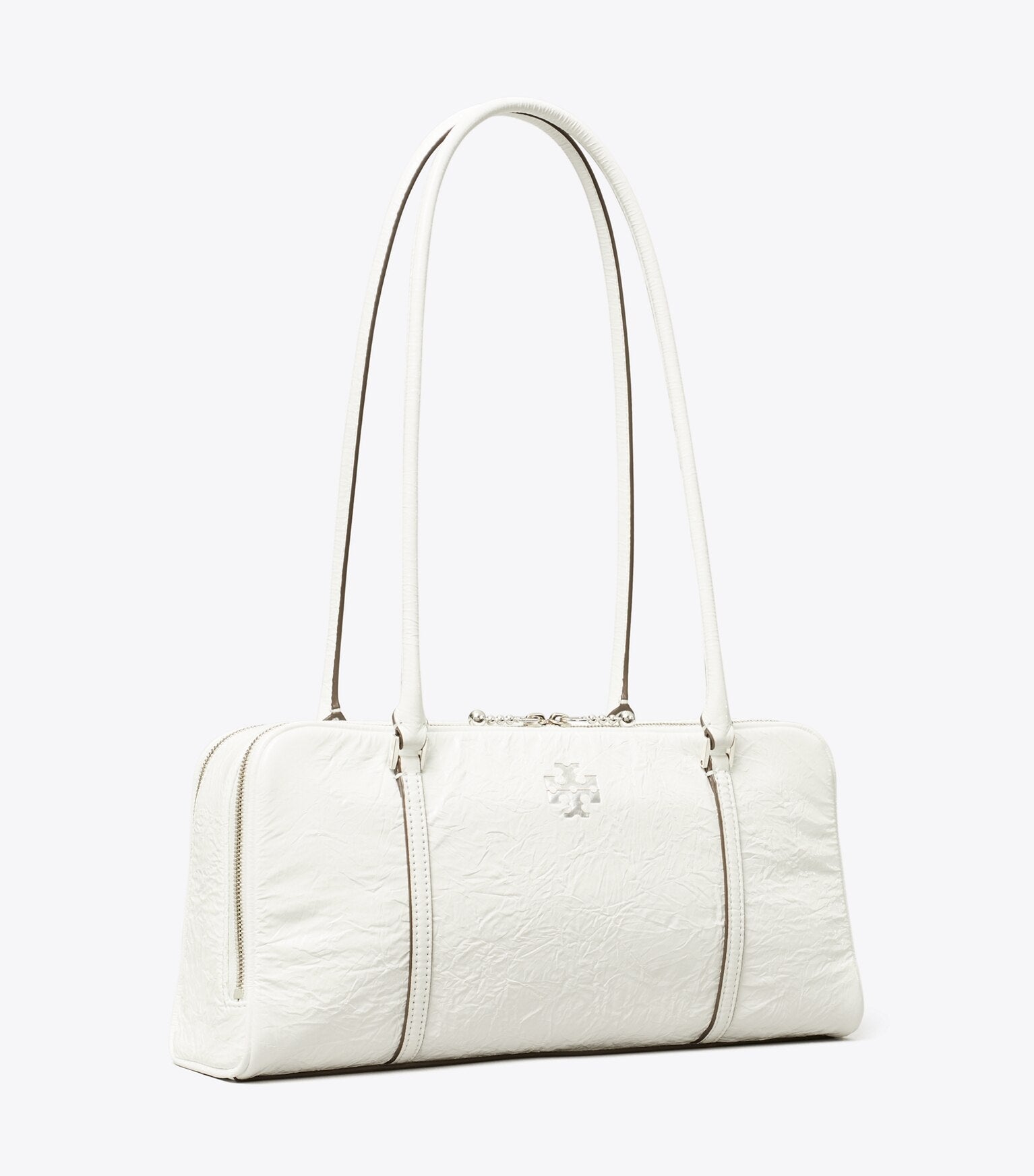 Small Crinkle Leather Marshmallow Satchel