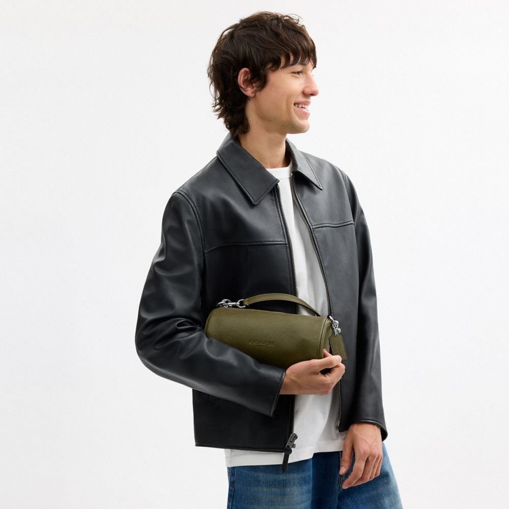 Coach Andre Barrel Bag 24 Silver Olive