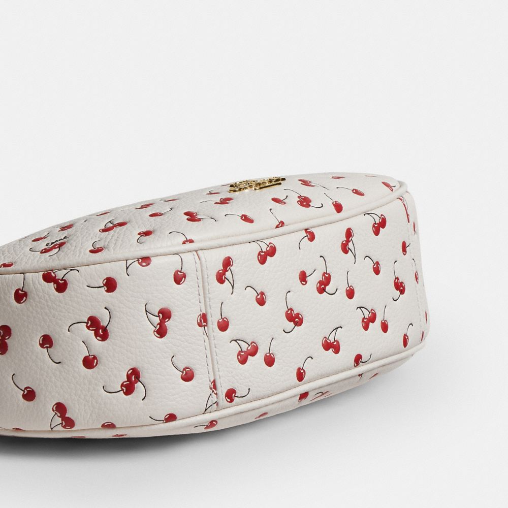 Coach Emily Shoulder Bag With Cherry Print Gold Chalk Multi