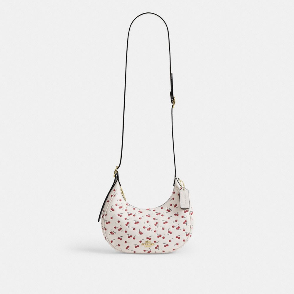 Coach Emily Shoulder Bag With Cherry Print Gold Chalk Multi