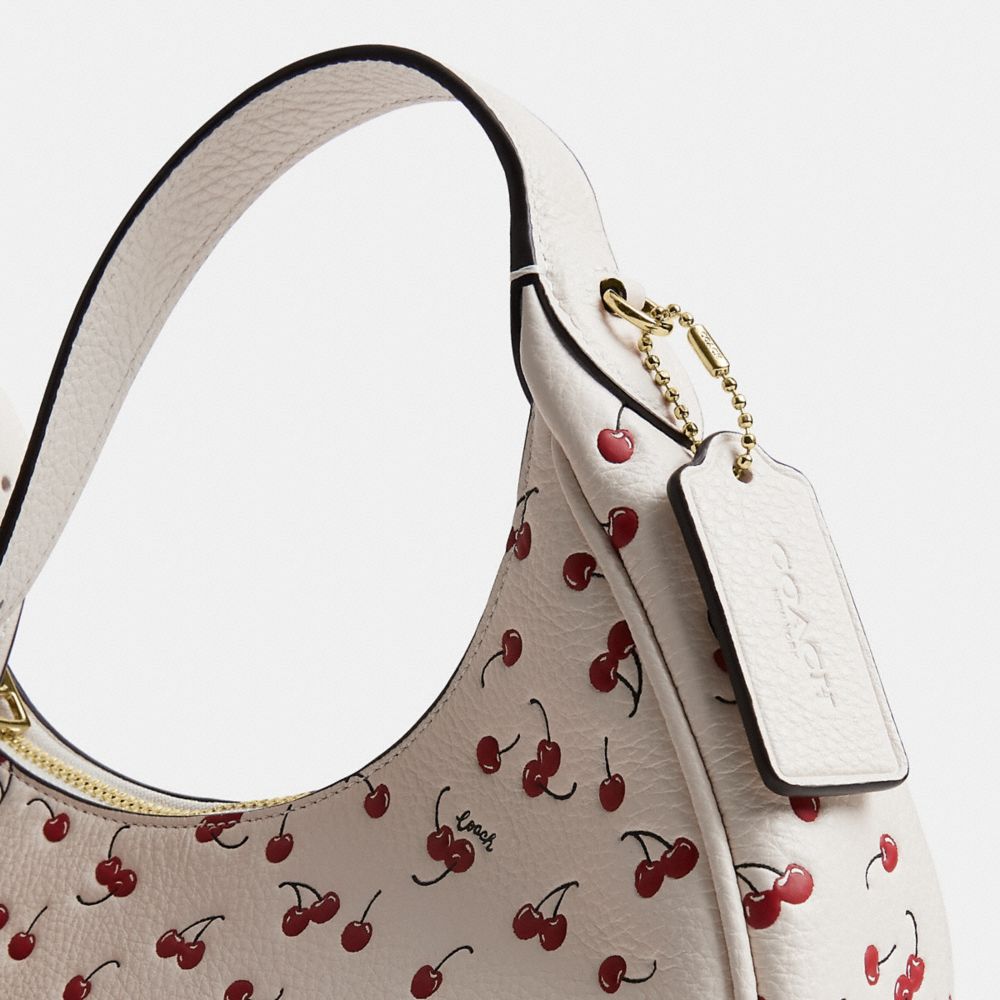 Coach Emily Shoulder Bag With Cherry Print Gold Chalk Multi