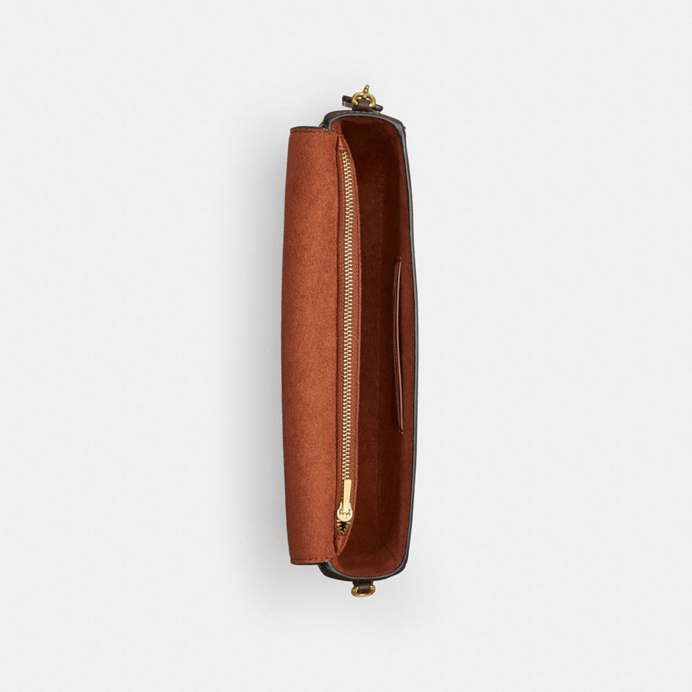 Coach Brook Flap Chain Bag Brass Maple