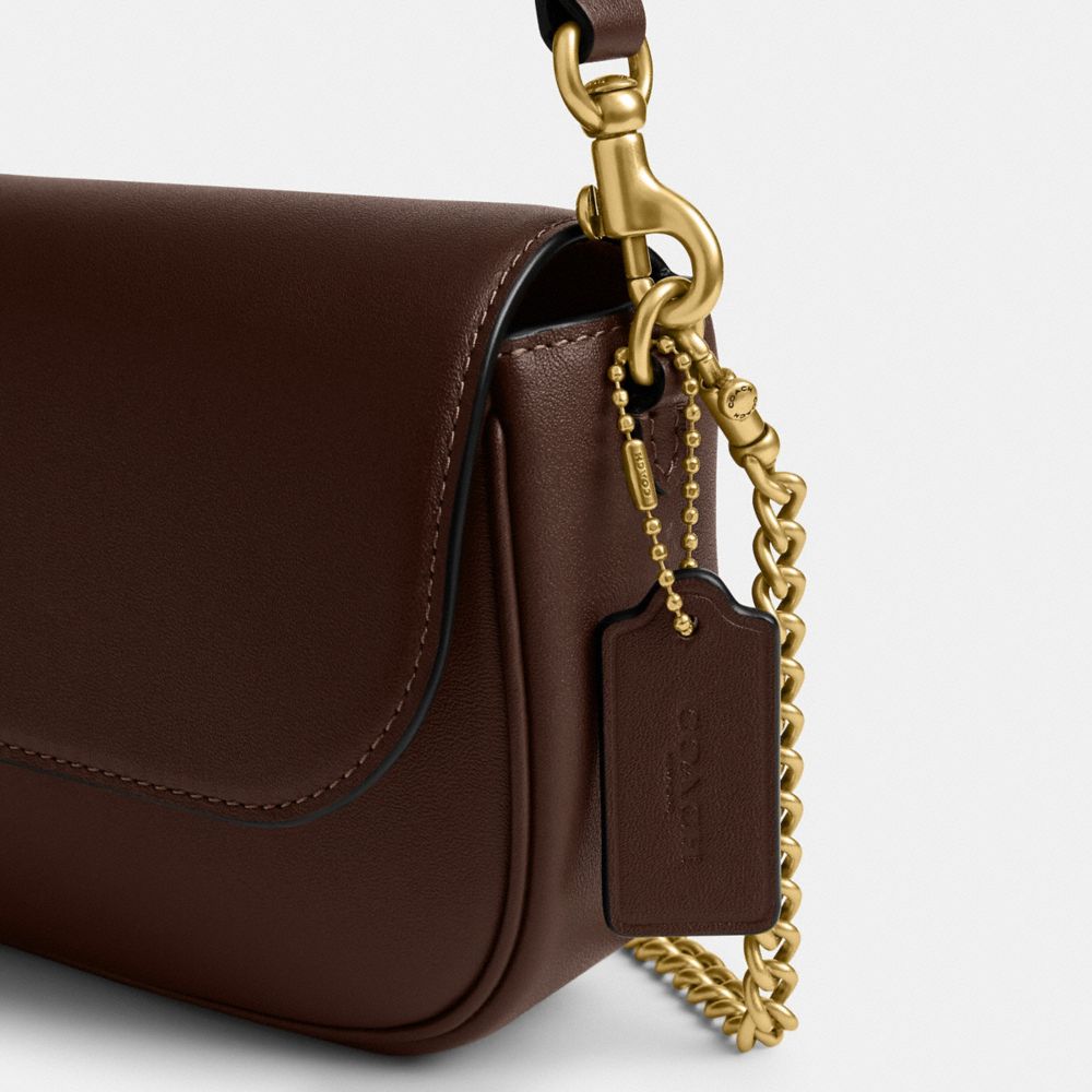 Coach Brook Flap Chain Bag Brass Maple