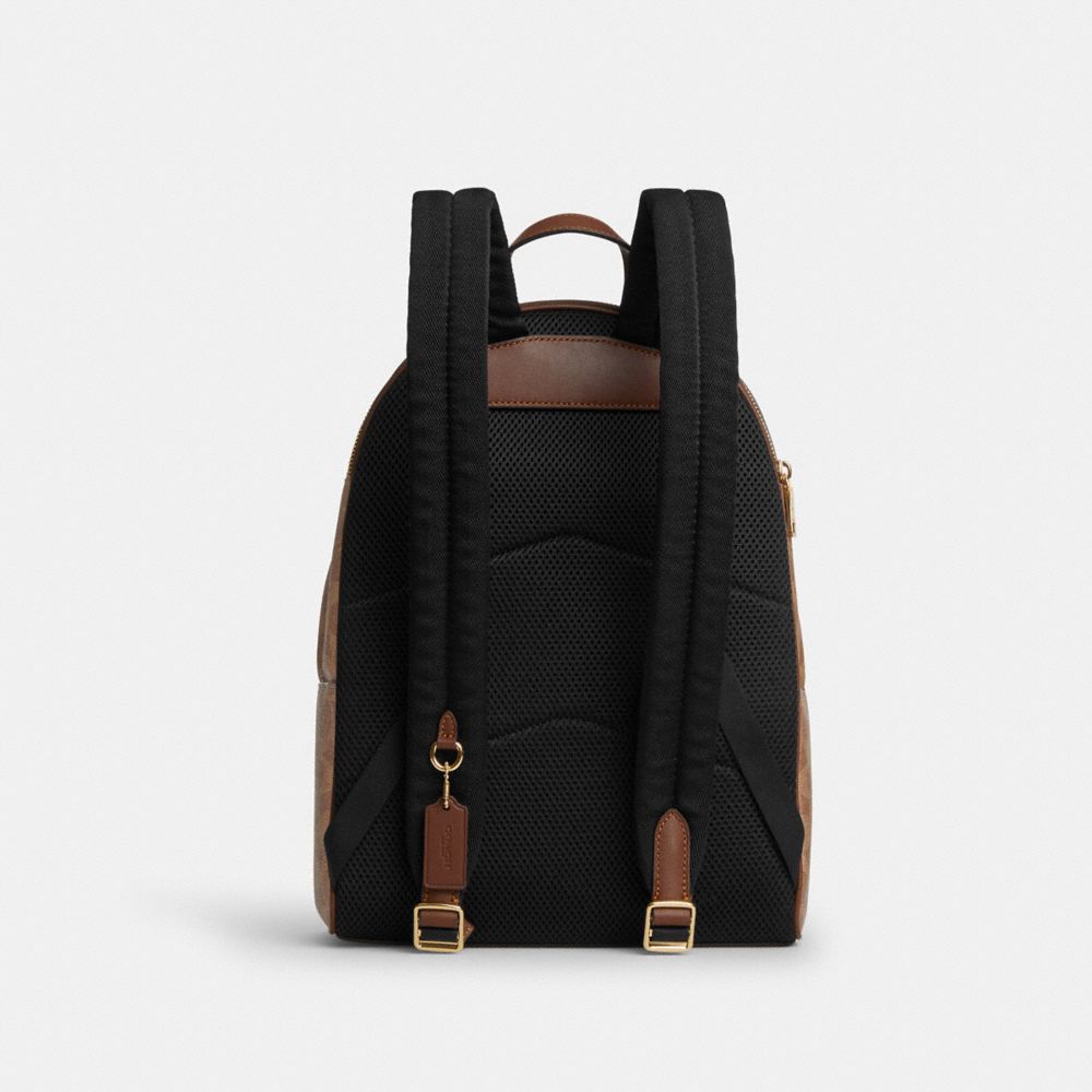 Coach Taylor Small Backpack In Signature Canvas Gold Tan Brown