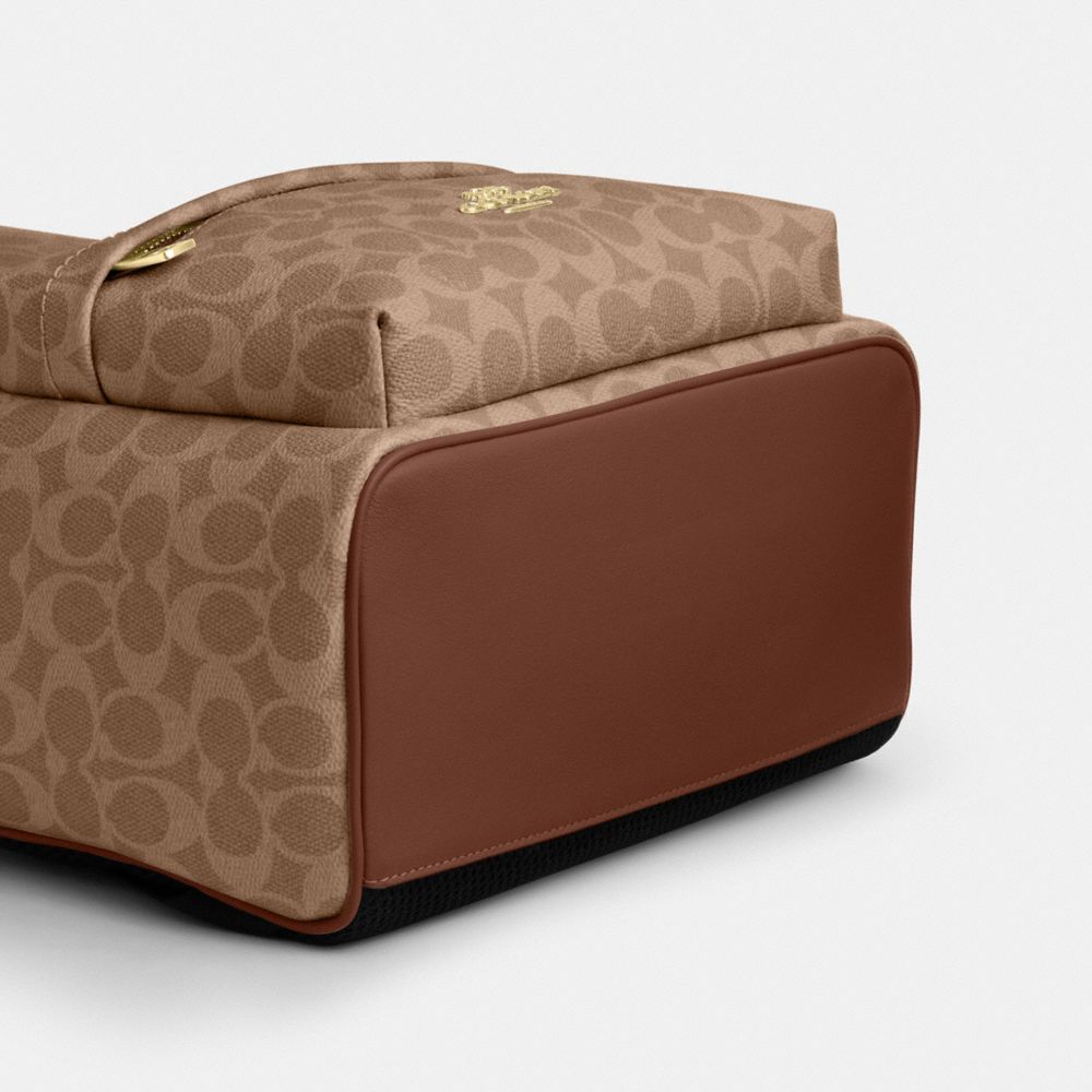 Coach Taylor Small Backpack In Signature Canvas Gold Tan Brown