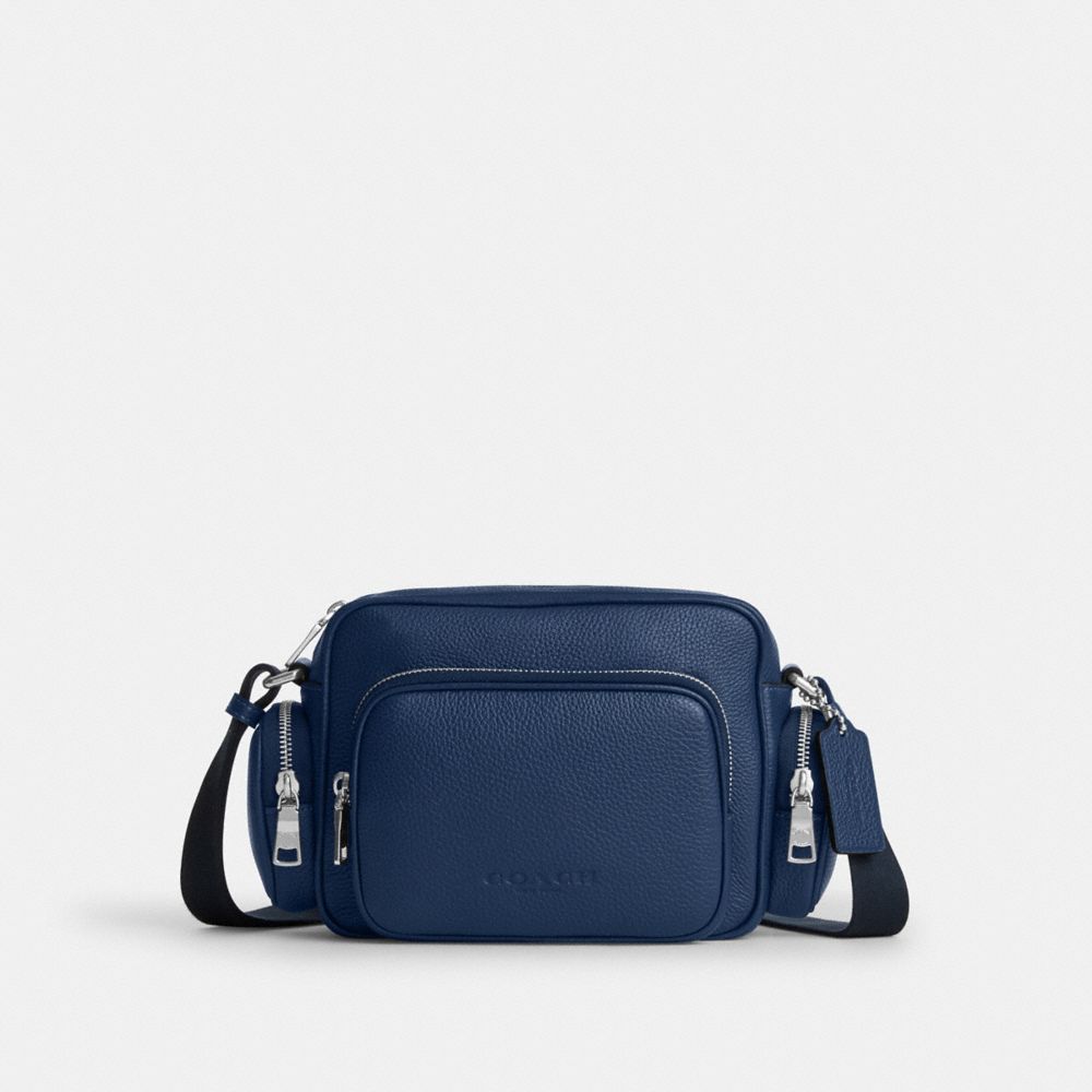 Coach Fletcher Crossbody Bag Silver Deep Blue