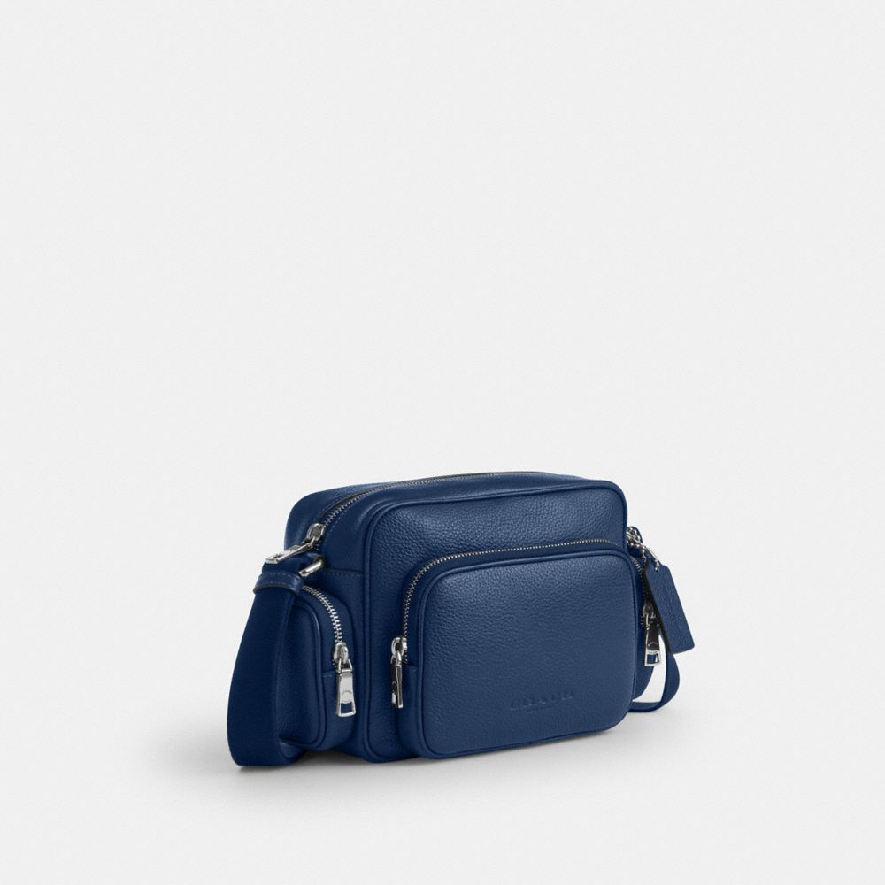 Coach Fletcher Crossbody Bag Silver Deep Blue