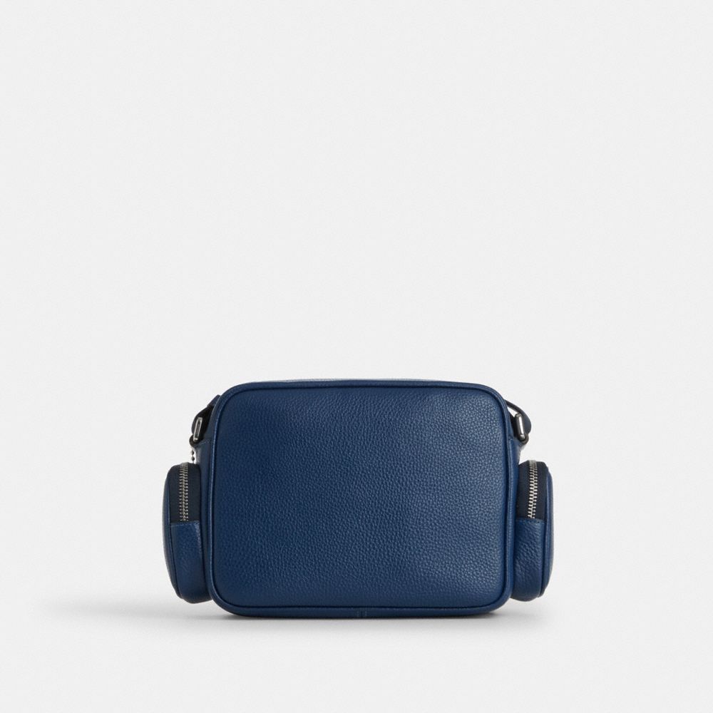 Coach Fletcher Crossbody Bag Silver Deep Blue