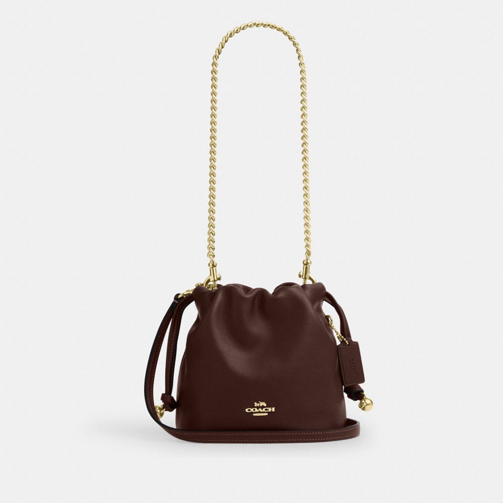 Coach Faye Mini Drawstring Bag Gold Maple