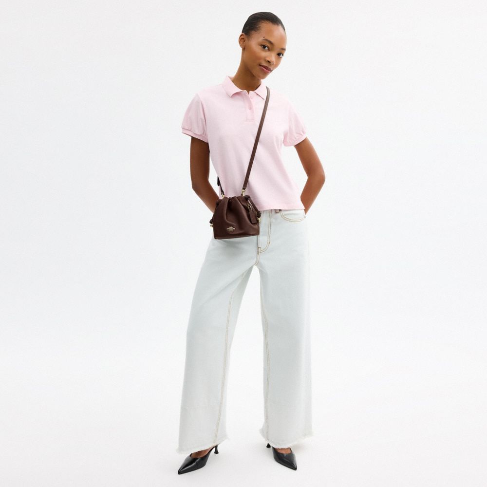 Coach Faye Mini Drawstring Bag Gold Maple