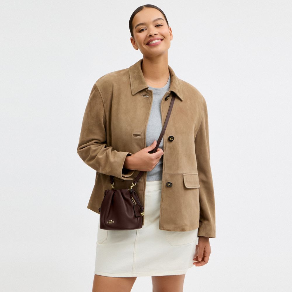 Coach Faye Mini Drawstring Bag Gold Maple