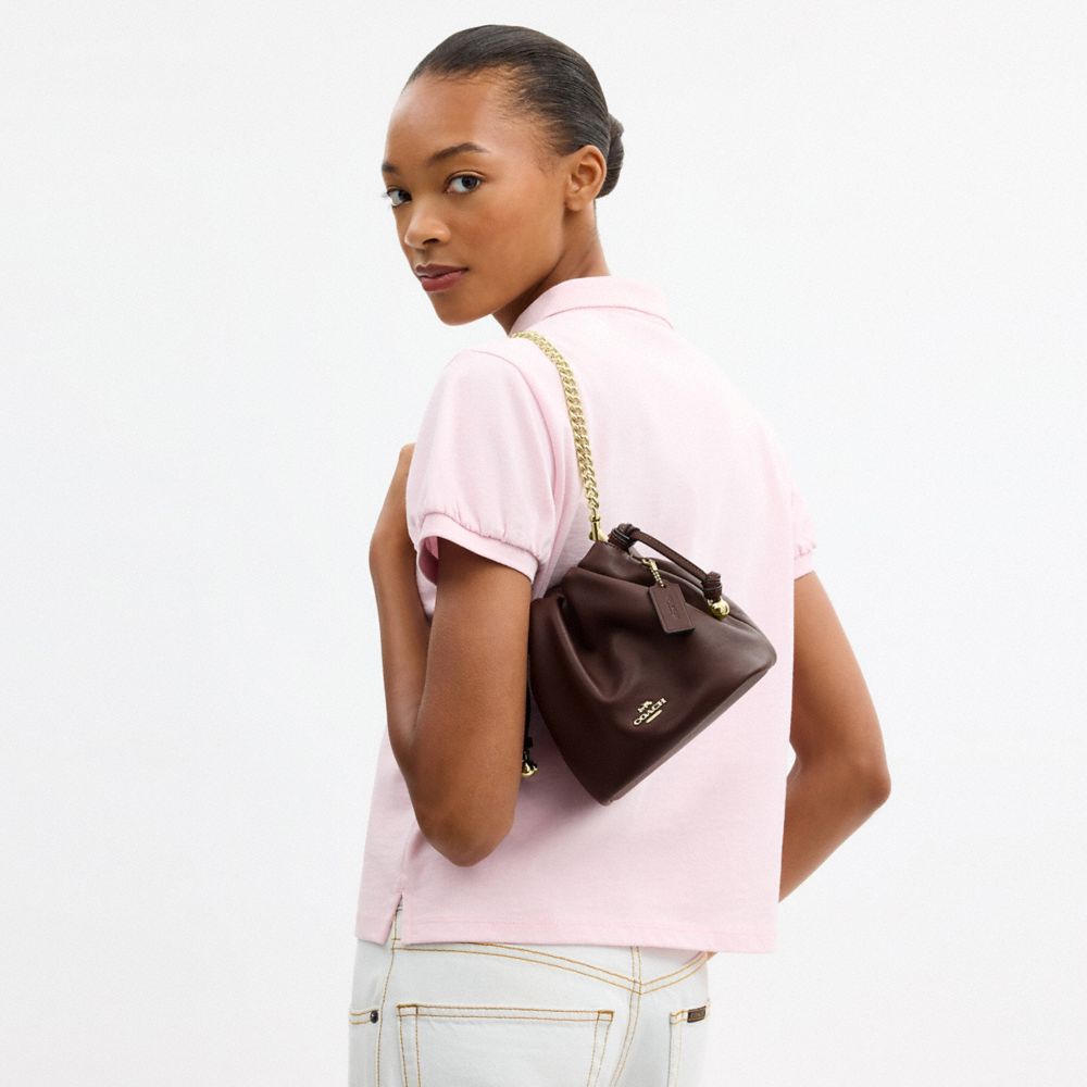 Coach Faye Mini Drawstring Bag Gold Maple