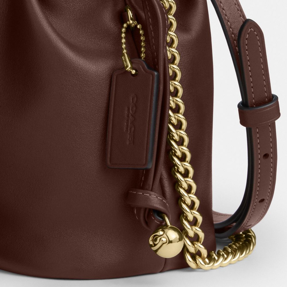 Coach Faye Mini Drawstring Bag Gold Maple