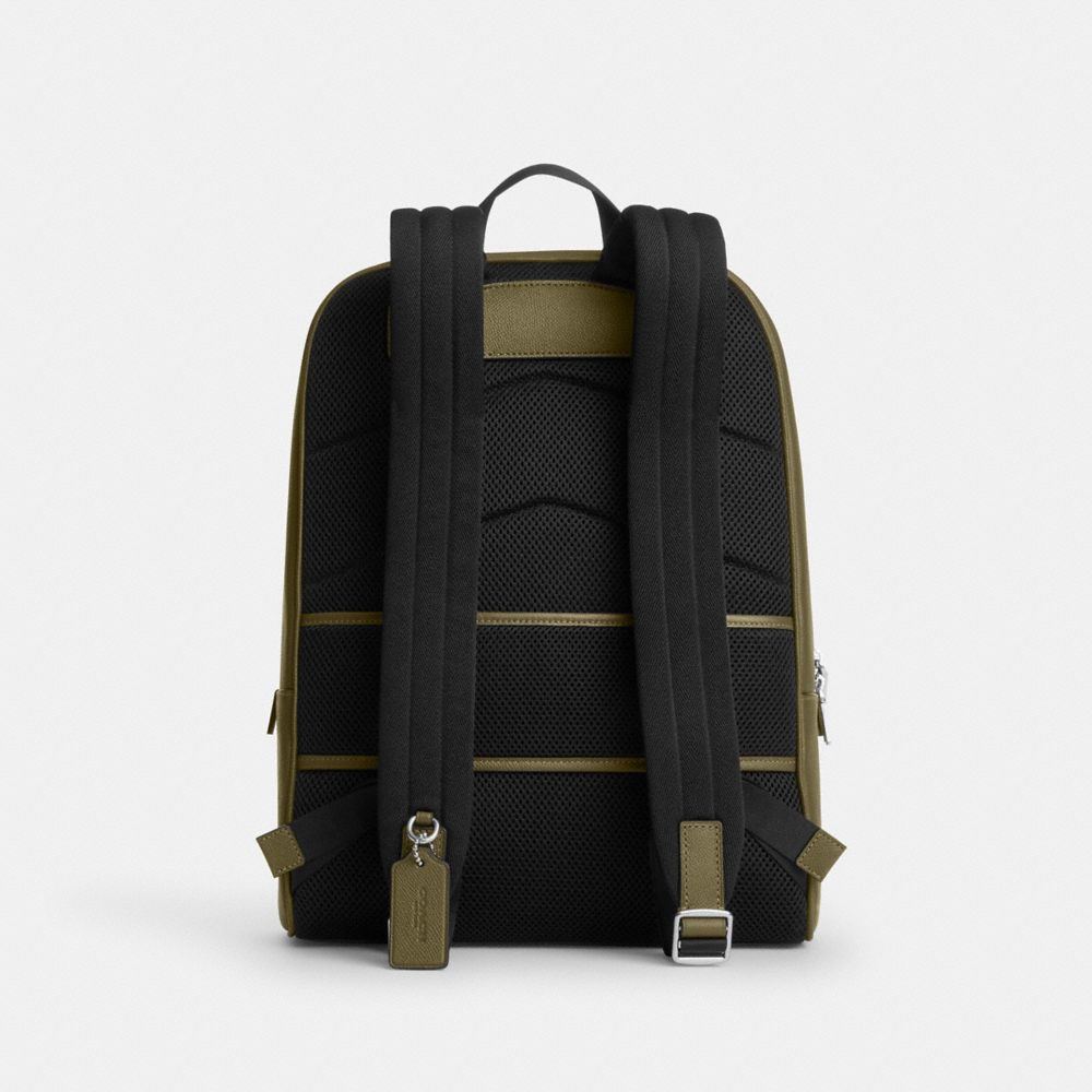 Coach Aiden Backpack Silver Olive