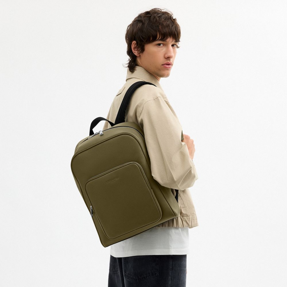 Coach Aiden Backpack Silver Olive