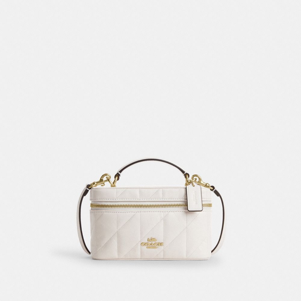 Coach Rainer Crossbody Bag 18 With Quilting Gold Chalk