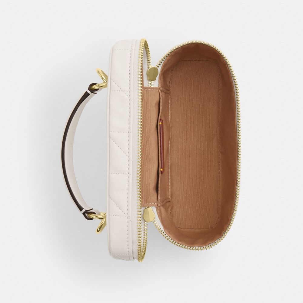 Coach Rainer Crossbody Bag 18 With Quilting Gold Chalk