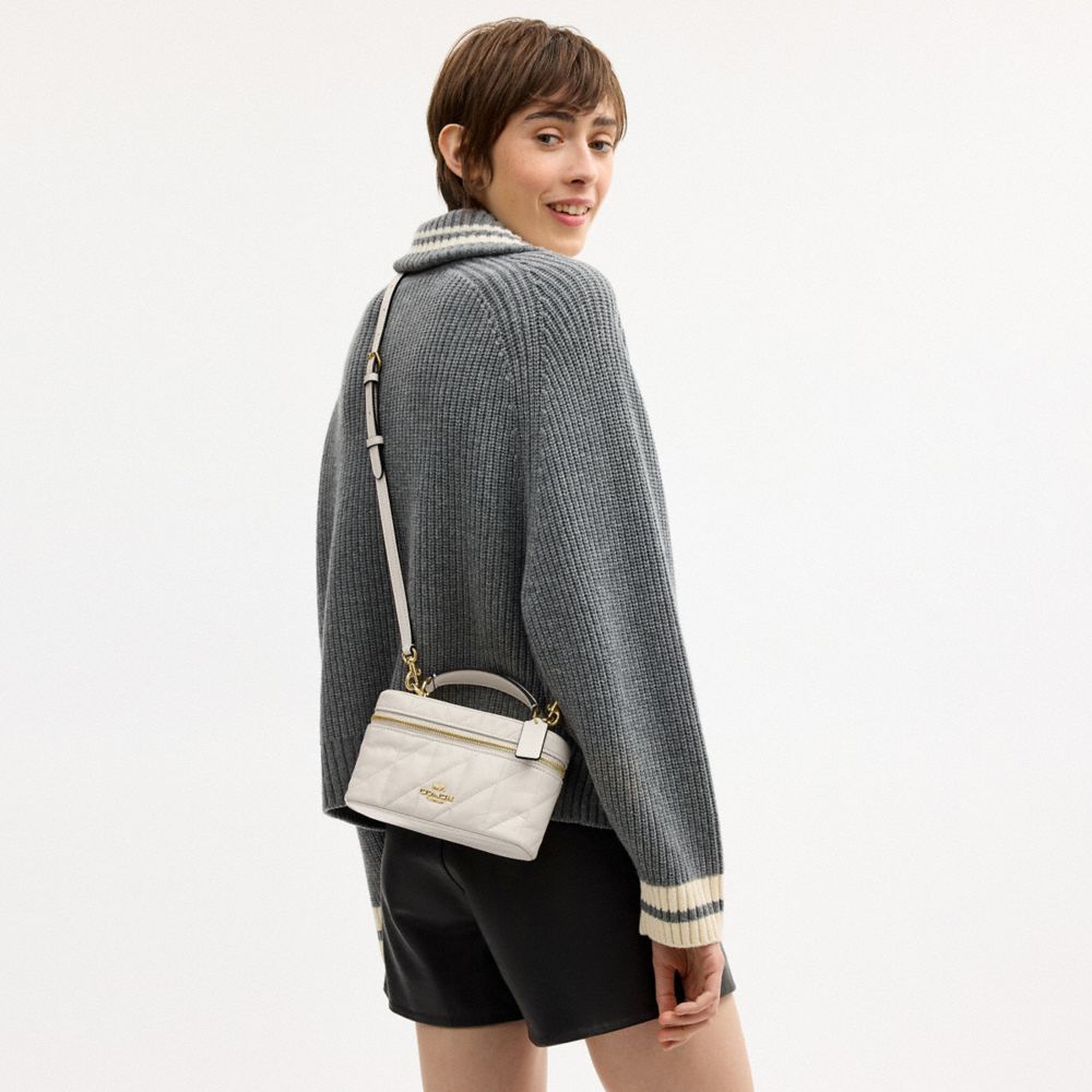 Coach Rainer Crossbody Bag 18 With Quilting Gold Chalk