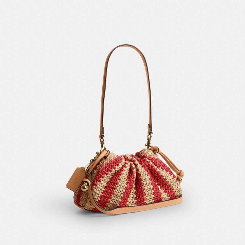 Coach Faye Shoulder Bag Gold Red Tan