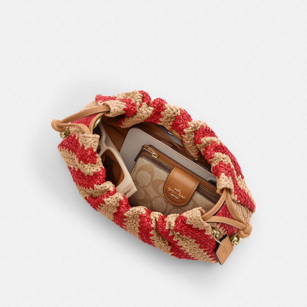 Coach Faye Shoulder Bag Gold Red Tan