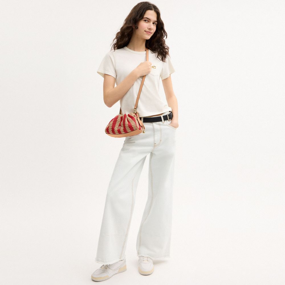 Coach Faye Shoulder Bag Gold Red Tan