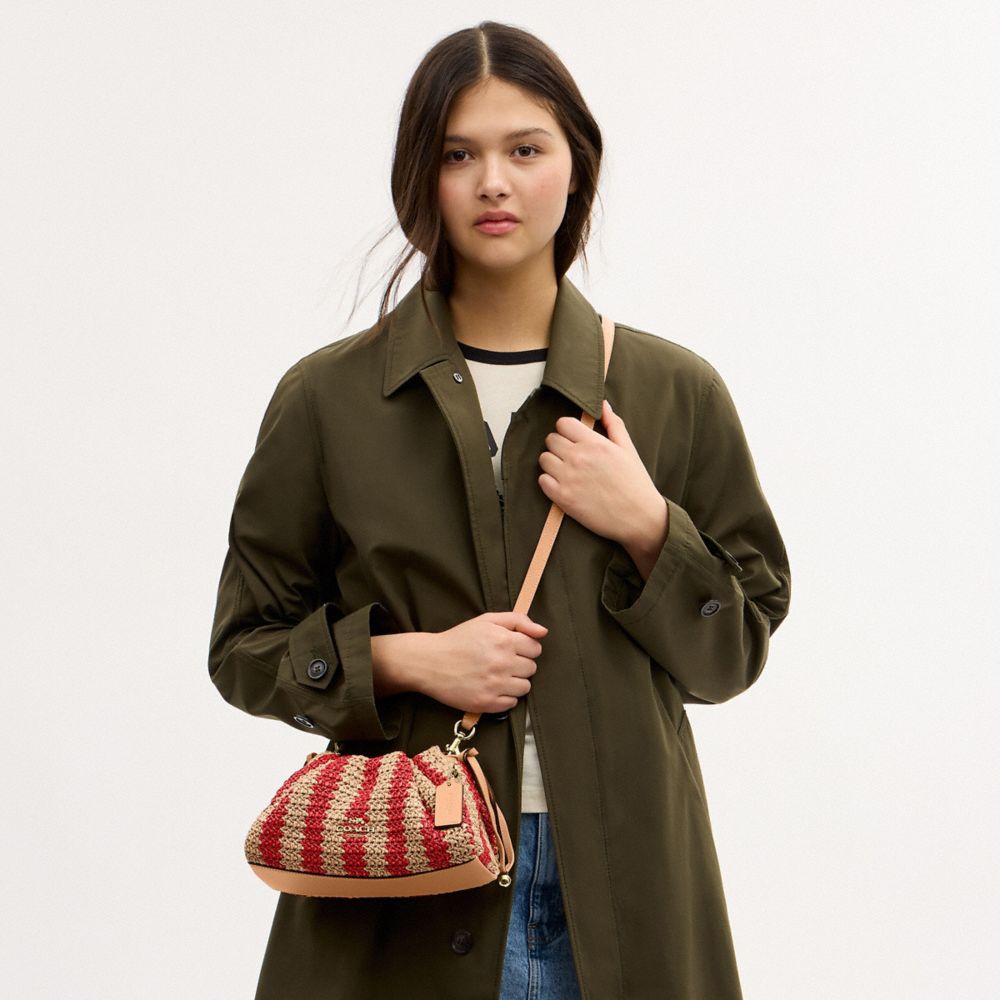Coach Faye Shoulder Bag Gold Red Tan