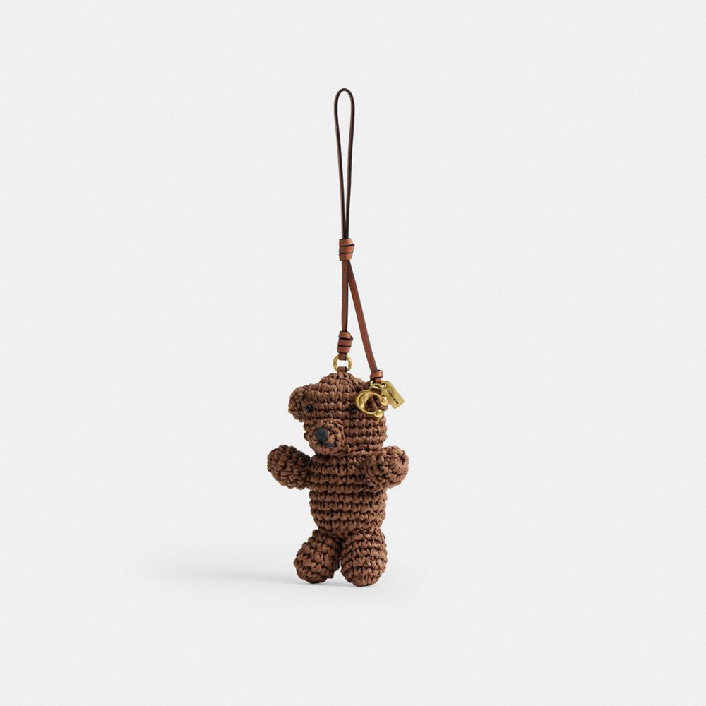 Coach Bear Bag Charm Brass Multi
