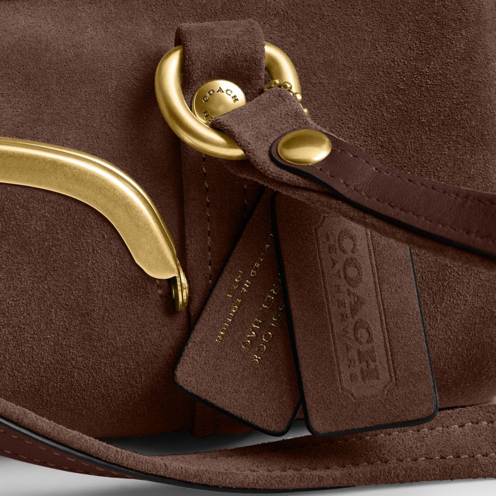 Coach Kisslock Barrel Bag 28 Brass Dark Chocolate