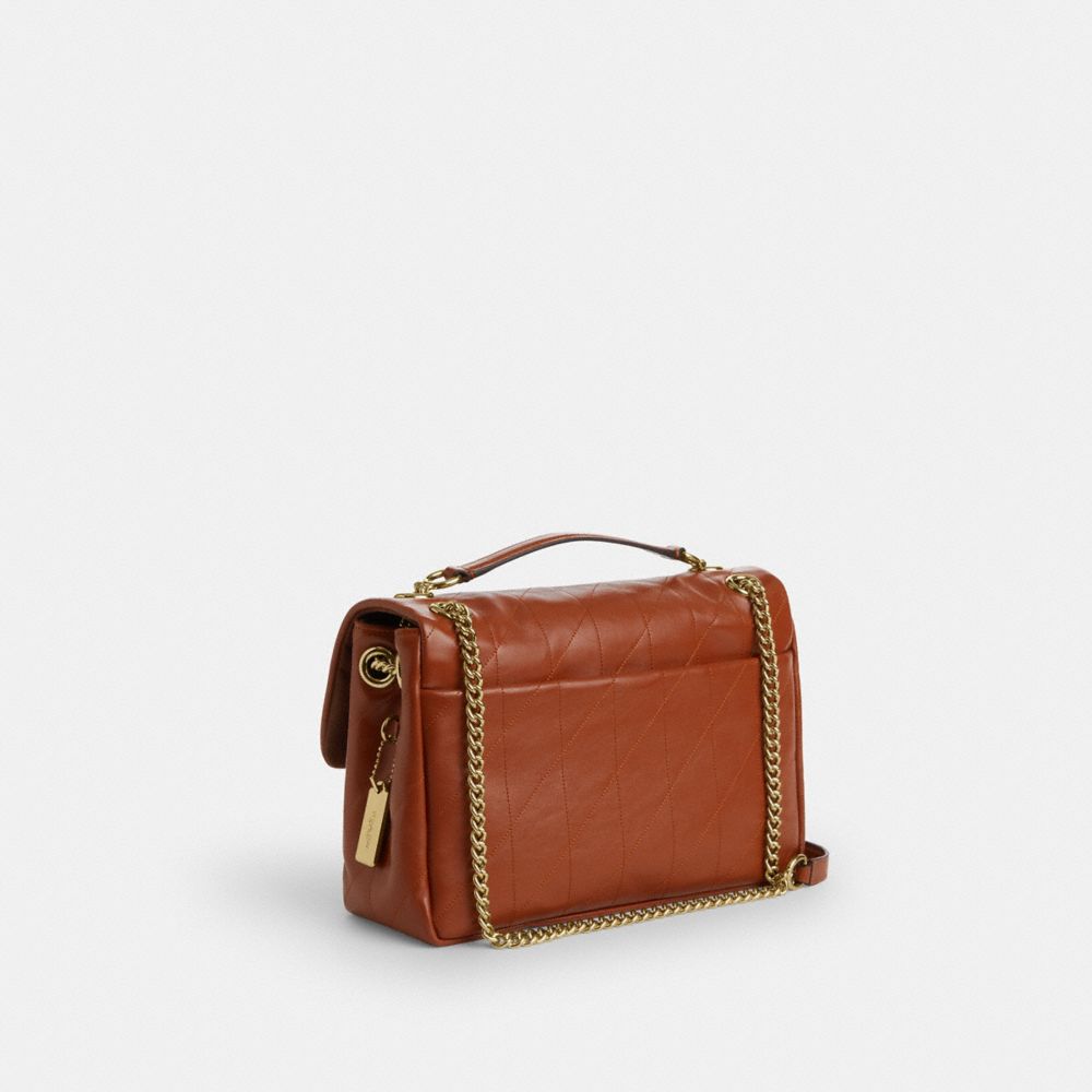Coach Elodie Crossbody Bag With Quilting Gold Cinnamon