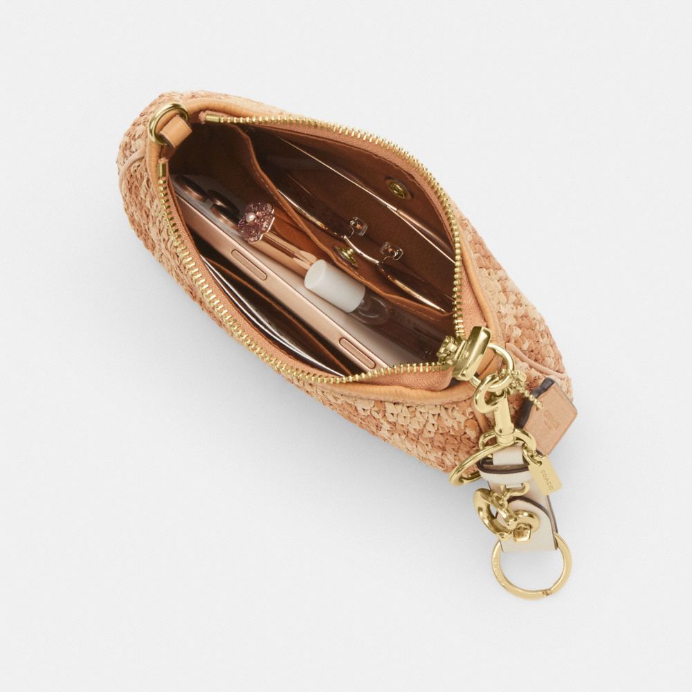 Coach Teri Mini Crossbody Bag With Gingham Print Gold Tan