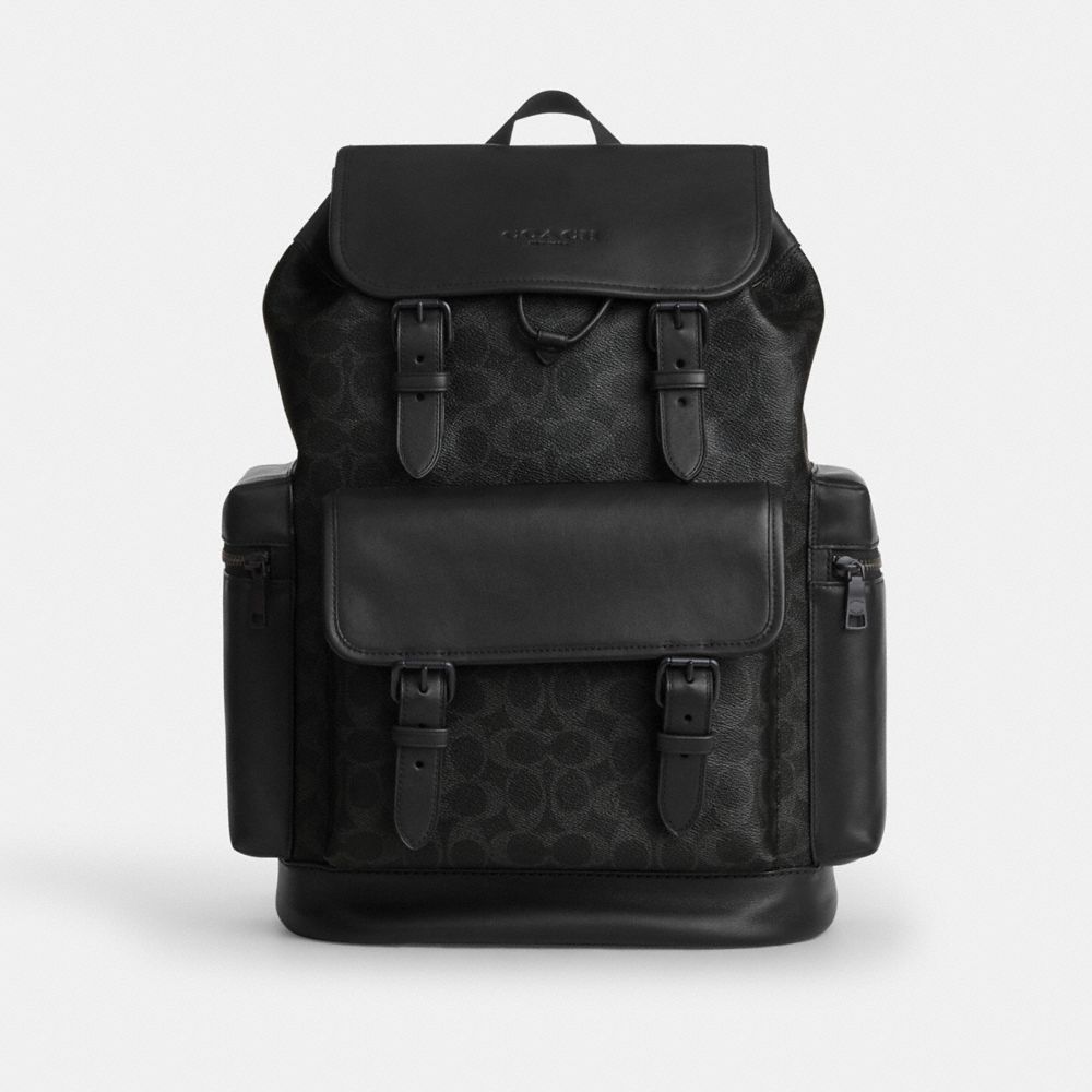 Coach Sprint Backpack In Signature Canvas Matte Black Black Signature