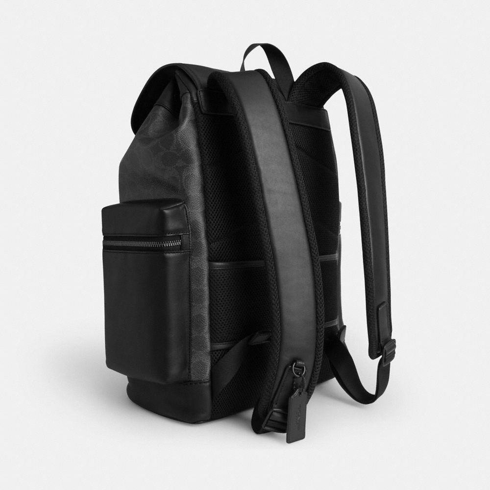 Coach Sprint Backpack In Signature Canvas Matte Black Black Signature