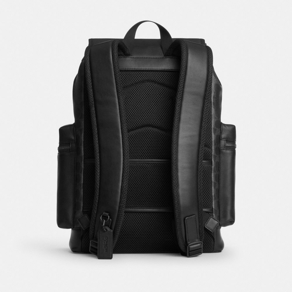 Coach Sprint Backpack In Signature Canvas Matte Black Black Signature