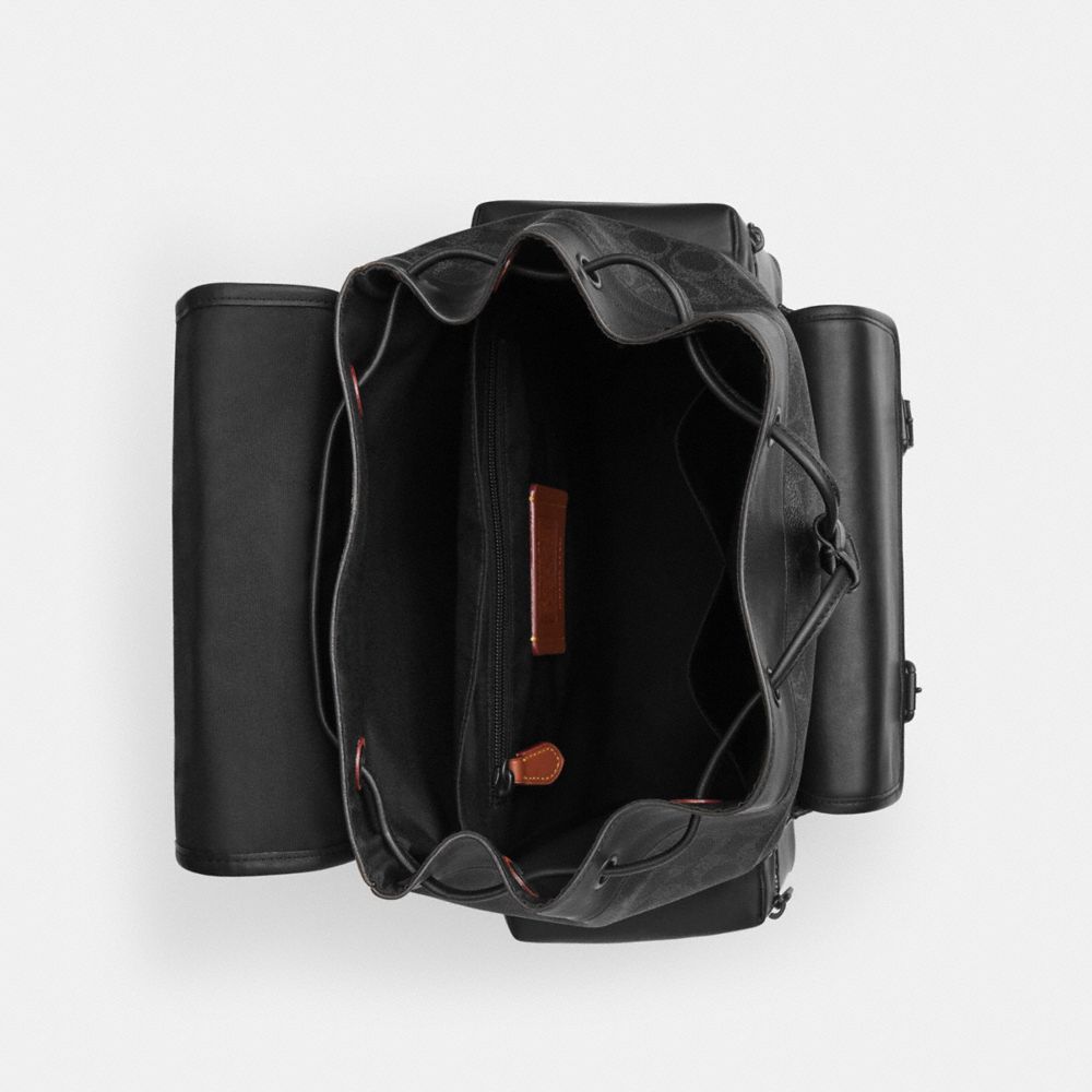 Coach Sprint Backpack In Signature Canvas Matte Black Black Signature