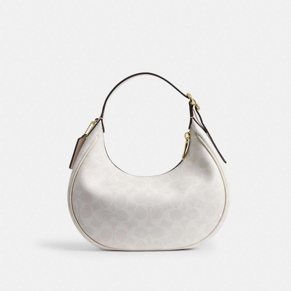 Coach Emily Shoulder Bag In Signature Canvas Gold White Chalk
