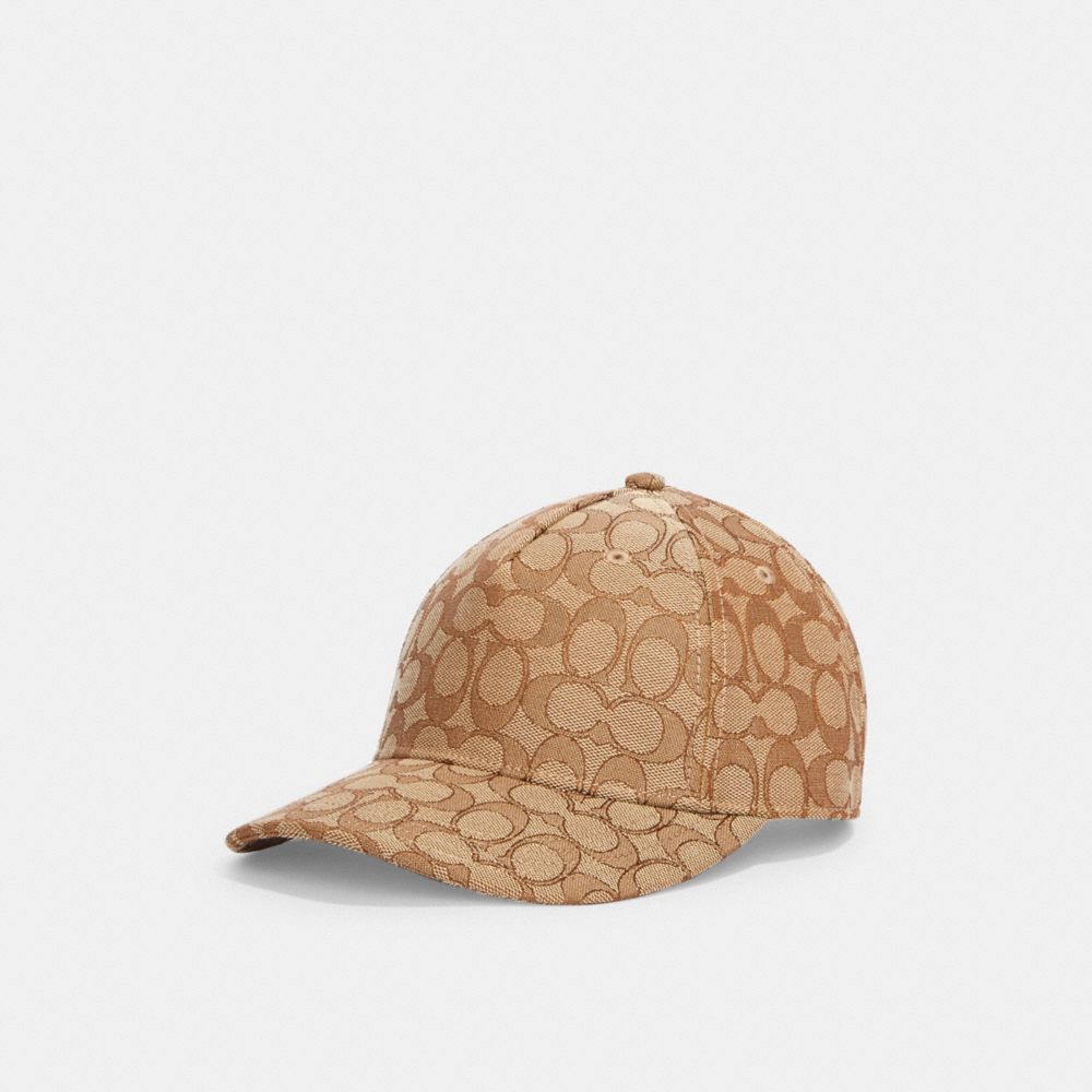 Coach Signature Jacquard Baseball Hat Khaki