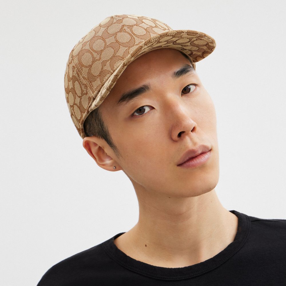 Coach Signature Jacquard Baseball Hat Khaki