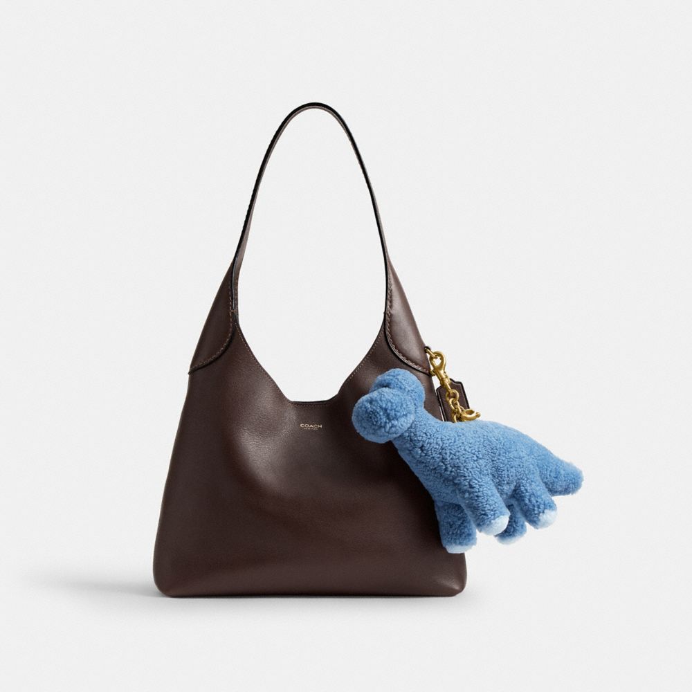 Coach Rexy 10th Birthday Buddy Dinosaur Bag Charm In Shearling Brass Blue Multi