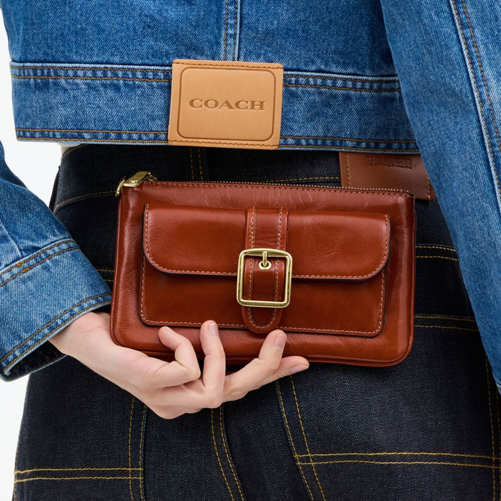 Coach Ashton Wristlet Gold Cinnamon