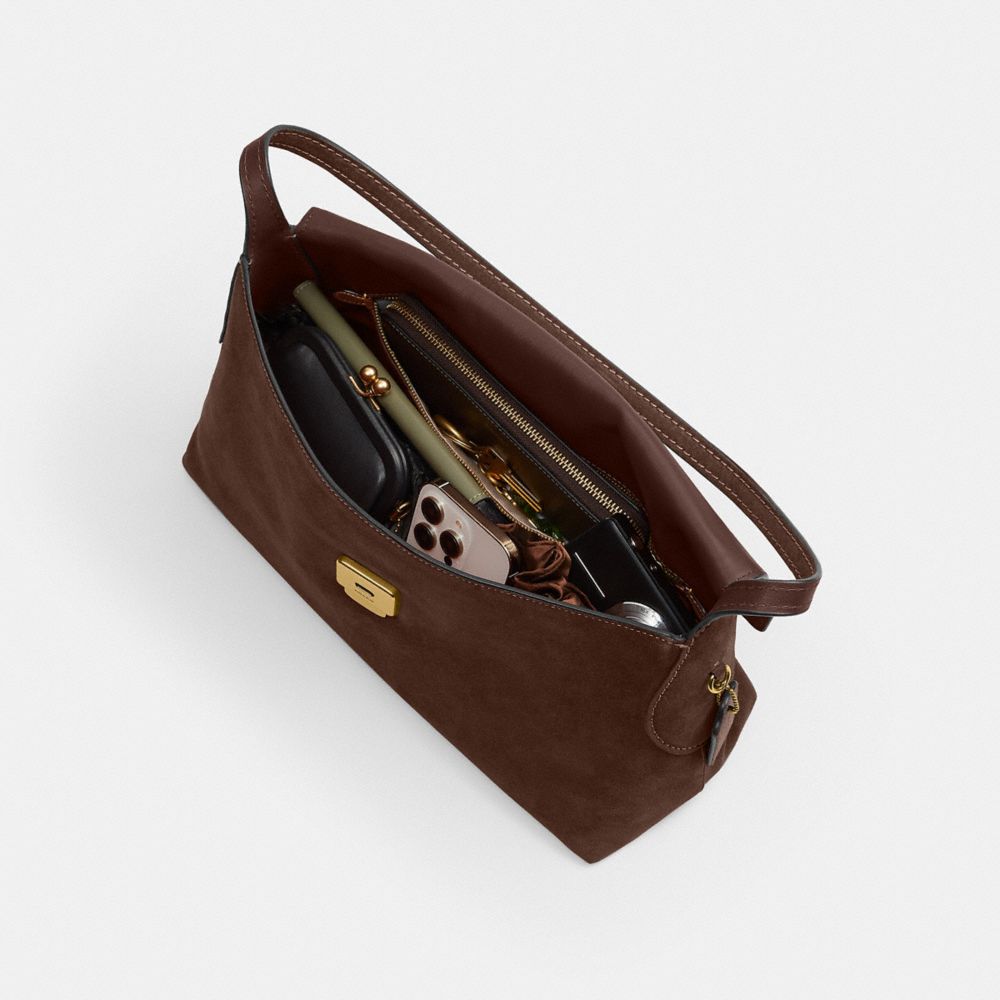 Coach Chelsea Shoulder Bag 36 Brass Dark Chocolate